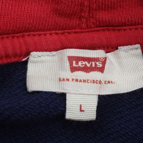 Levi's Men's Blue Red Logo Pullover Hoodie Size L