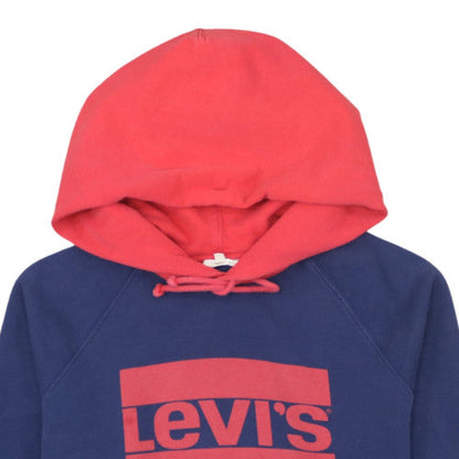 Levi's Men's Blue Red Logo Pullover Hoodie Size L