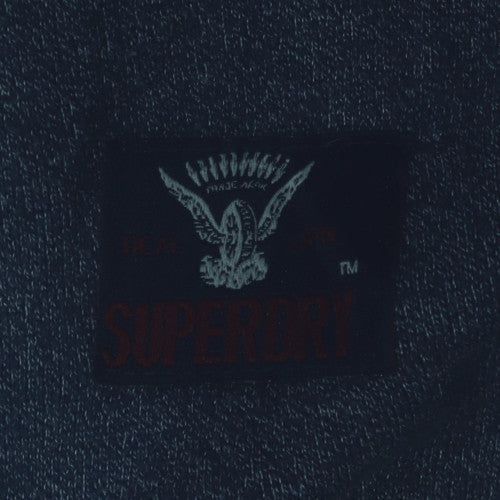 Superdry Men's Blue Pullover Hoodie M Graphic Logo Fleece Sweatshirt