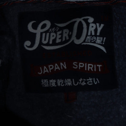 Superdry Men's Blue Pullover Hoodie M Graphic Logo Fleece Sweatshirt