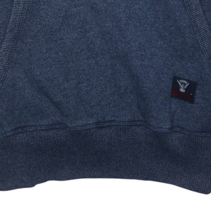 Superdry Men's Blue Pullover Hoodie M Graphic Logo Fleece Sweatshirt