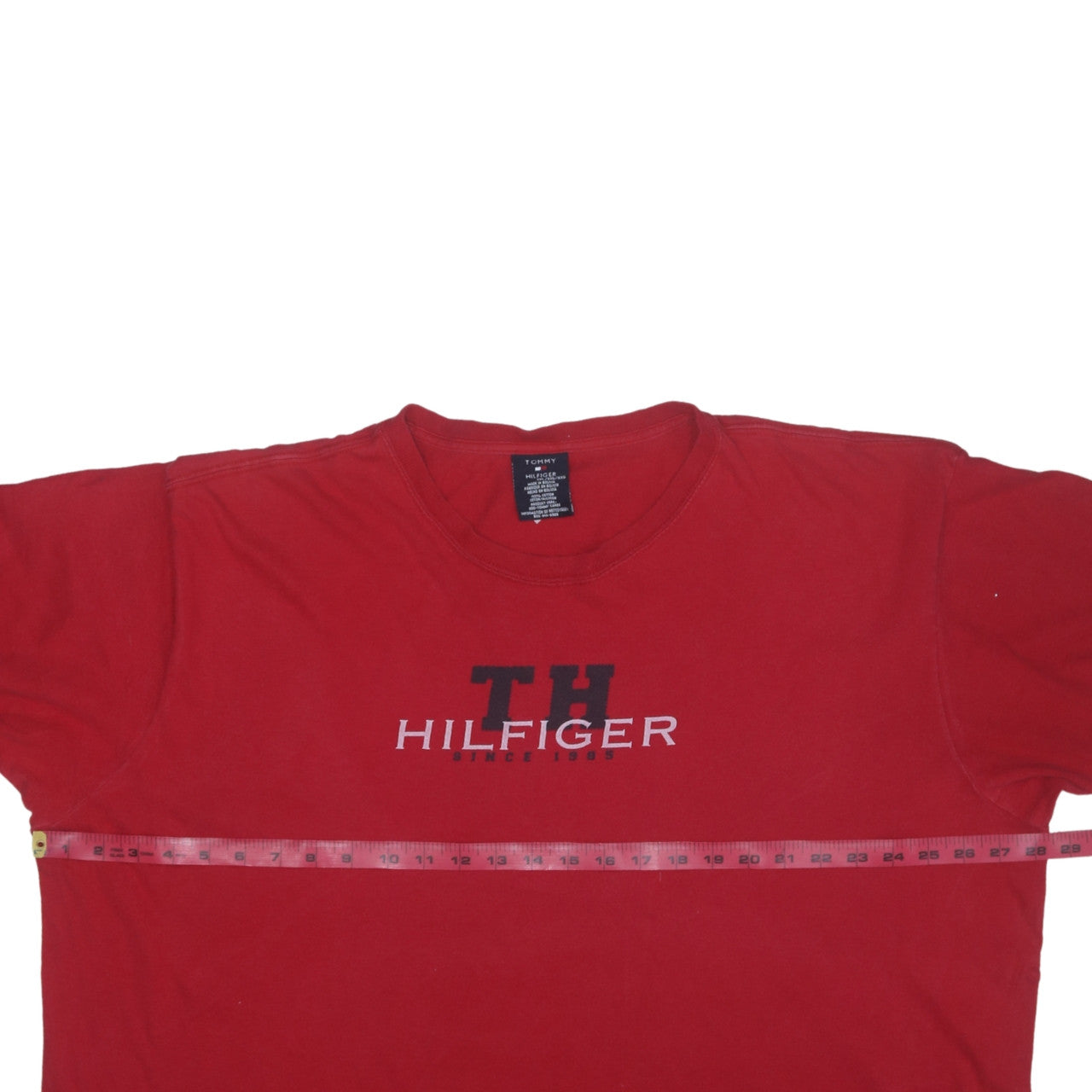 Tommy Hilfiger Men's Red 2XL Classic Logo Cotton T-Shirt