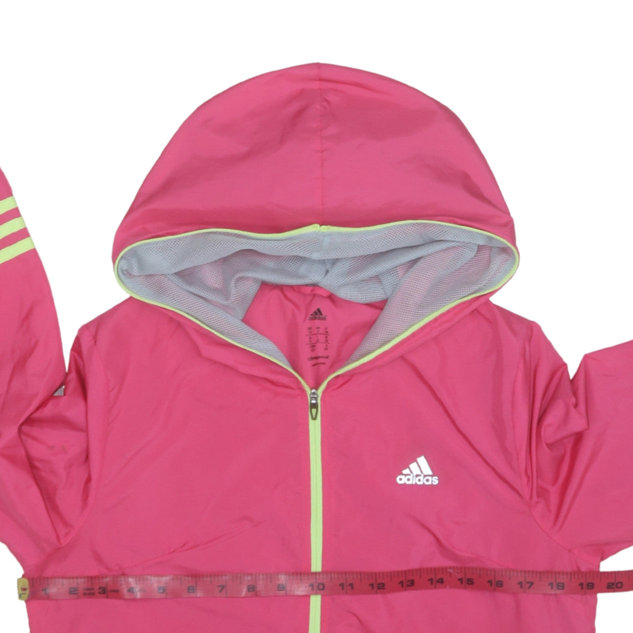 adidas Womens Pink Hooded ClimaProof Windbreaker Jacket Size 10
