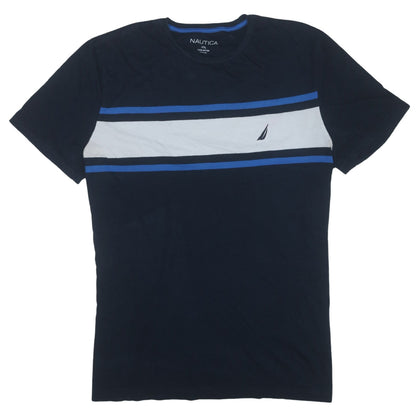 Nautica Men's Blue 2XL Colourblock Cotton Crew Neck T-Shirt