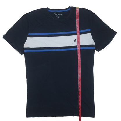 Nautica Men's Blue 2XL Colourblock Cotton Crew Neck T-Shirt
