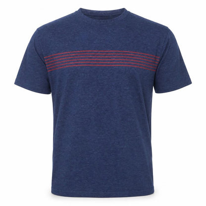 Lee Men's Blue XL Pima Cotton Striped Crew Neck T-Shirt