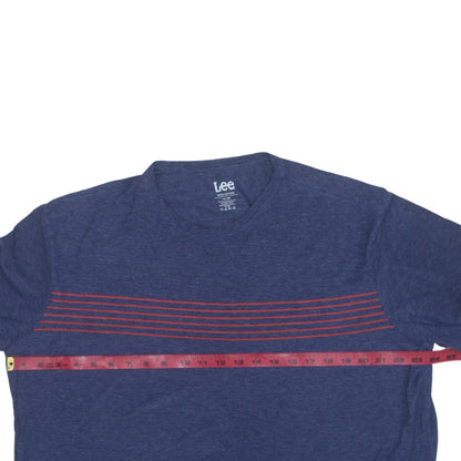 Lee Men's Blue XL Pima Cotton Striped Crew Neck T-Shirt