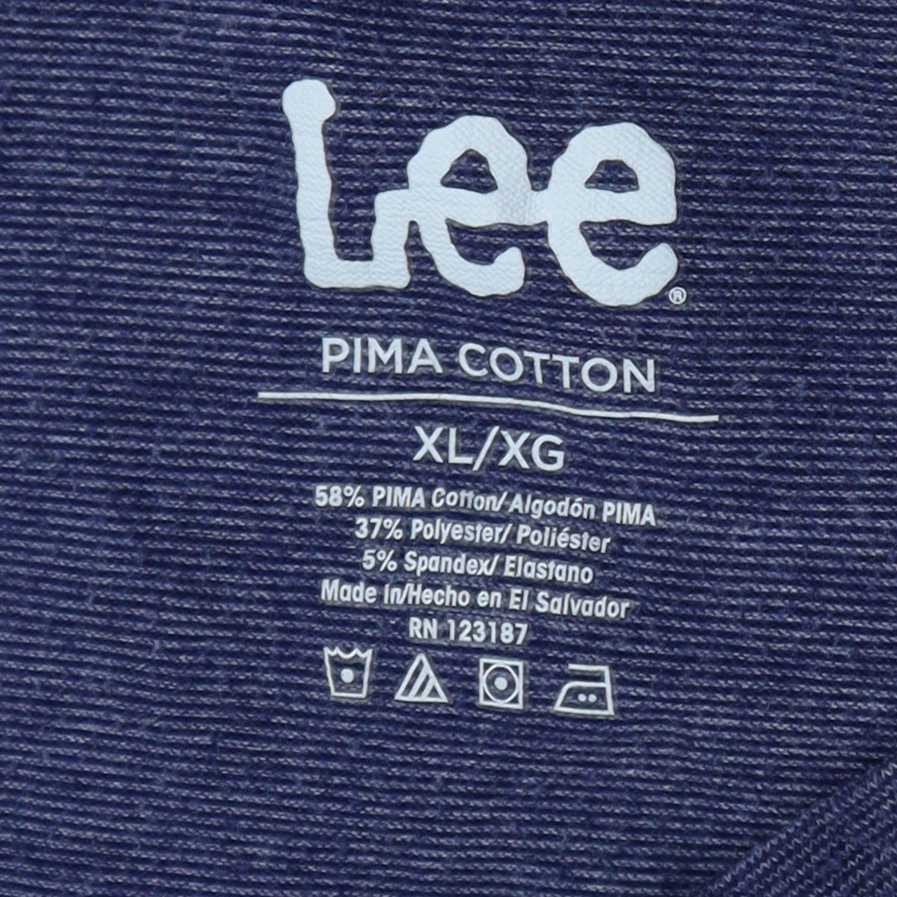 Lee Men's Blue XL Pima Cotton Striped Crew Neck T-Shirt