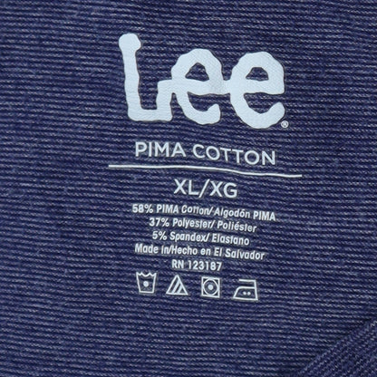 Lee Men's Blue XL Pima Cotton Striped Crew Neck T-Shirt