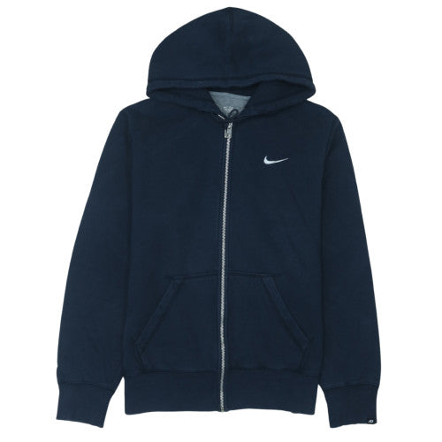 Nike Men's Blue Full Zip Hoodie L Regular Fit Logo Sweatshirt