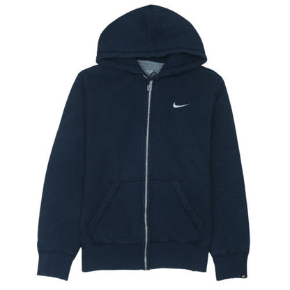 Nike Men's Blue Full Zip Hoodie L Regular Fit Logo Sweatshirt