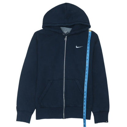 Nike Men's Blue Full Zip Hoodie L Regular Fit Logo Sweatshirt