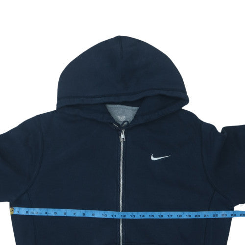 Nike Men's Blue Full Zip Hoodie L Regular Fit Logo Sweatshirt