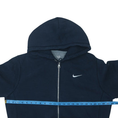 Nike Men's Blue Full Zip Hoodie L Regular Fit Logo Sweatshirt