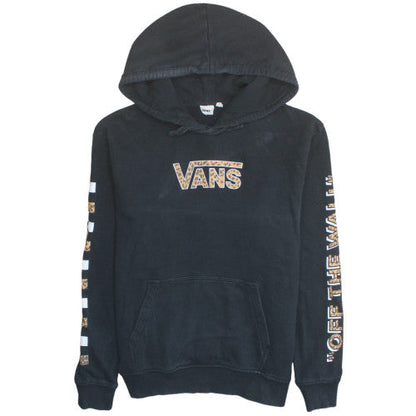 Vans Womens Black Pullover Hoodie M Animal Print Logo Off The Wall