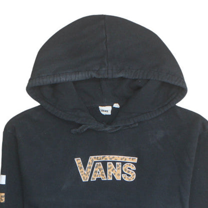 Vans Womens Black Pullover Hoodie M Animal Print Logo Off The Wall