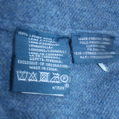 Polo Ralph Lauren Men's Blue Wool 1/4 Zip High Neck Jumper Size M