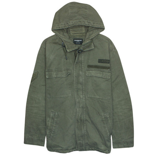 Cedarwood State Men's Green Hooded Cotton Parka Jacket Size L