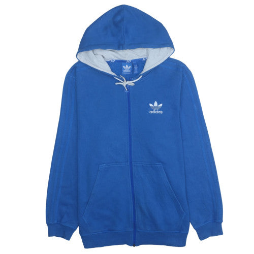 adidas Men Blue Full Zip Hoodie XL Fleece Sportswear Sweatshirt