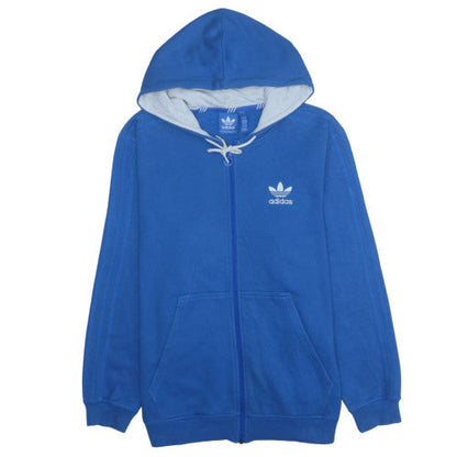 adidas Men Blue Full Zip Hoodie XL Fleece Sportswear Sweatshirt