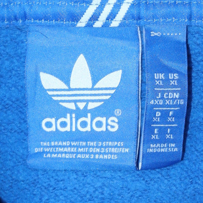 adidas Men Blue Full Zip Hoodie XL Fleece Sportswear Sweatshirt