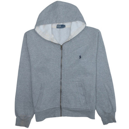 Ralph Lauren Men's Grey Full Zip Hoodie Size M Cotton Logo