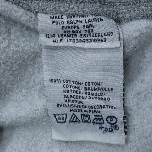 Ralph Lauren Men's Grey Full Zip Hoodie Size M Cotton Logo