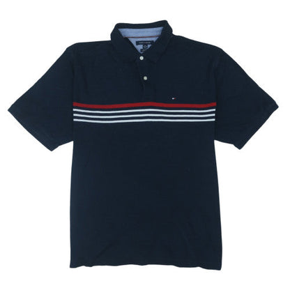 Tommy Hilfiger Men’s Blue Striped Classic Fit 2XL Polo Shirt
