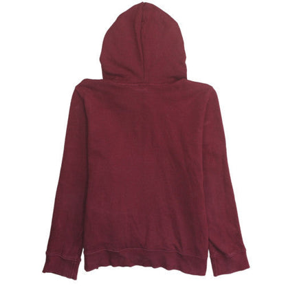 Adidas Womens Burgundy Pullover Hoodie Size 16 Logo Print Cotton
