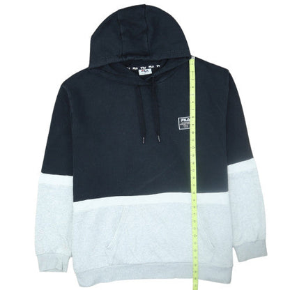 FILA Men's Black Grey 7XL Pullover Hoodie Big & Tall Logo Sweatshirt