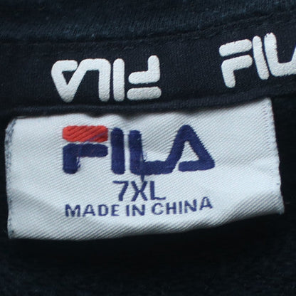 FILA Men's Black Grey 7XL Pullover Hoodie Big & Tall Logo Sweatshirt