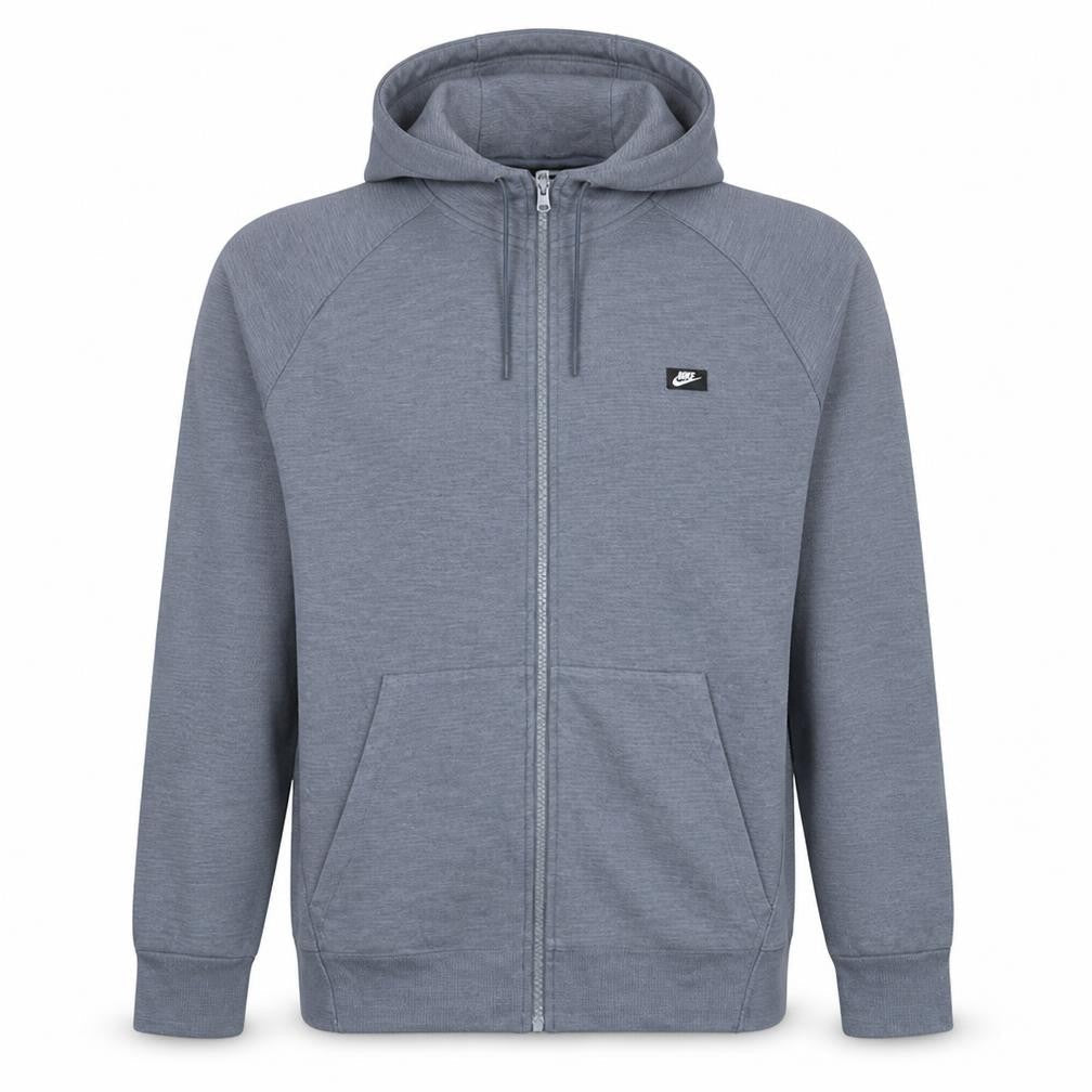 Nike Men's Grey Full Zip Hoodie XL Regular Fit Cotton Blend