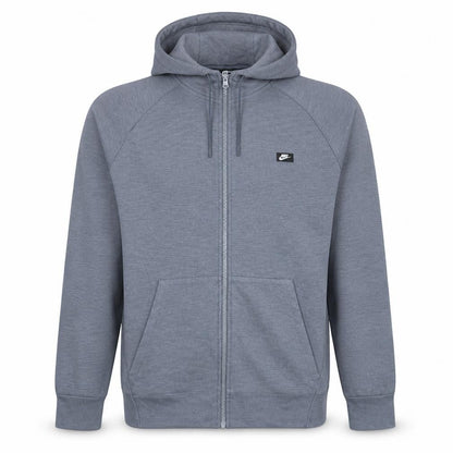 Nike Men's Grey Full Zip Hoodie XL Regular Fit Cotton Blend