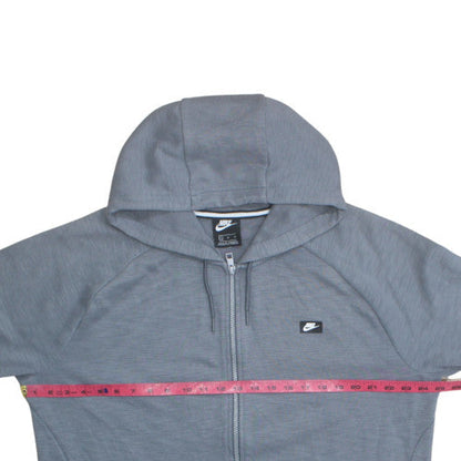 Nike Men's Grey Full Zip Hoodie XL Regular Fit Cotton Blend