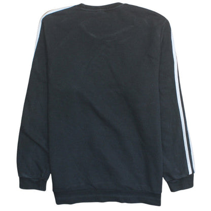 Adidas Mens Black XL Crew Neck Pullover Sweatshirt with Stripes