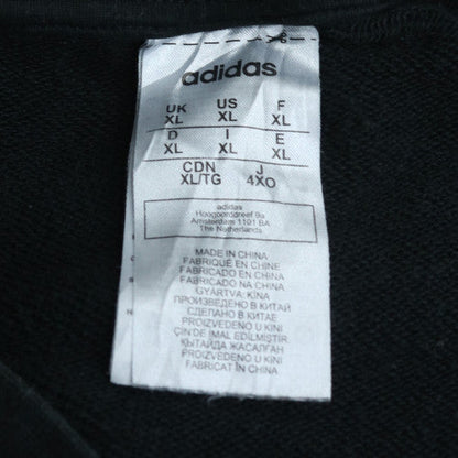 Adidas Mens Black XL Crew Neck Pullover Sweatshirt with Stripes