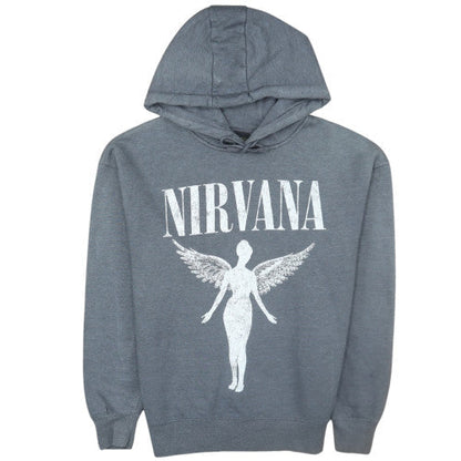 Primark Women’s Grey Nirvana Pullover Hoodie Size S Graphic Print