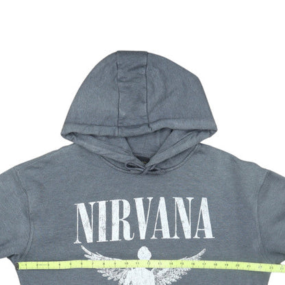 Primark Women’s Grey Nirvana Pullover Hoodie Size S Graphic Print