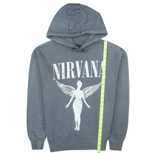 Primark Women’s Grey Nirvana Pullover Hoodie Size S Graphic Print