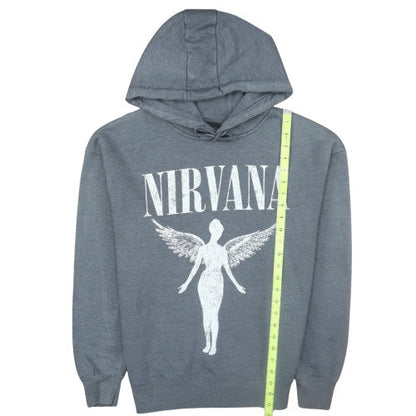 Primark Women’s Grey Nirvana Pullover Hoodie Size S Graphic Print