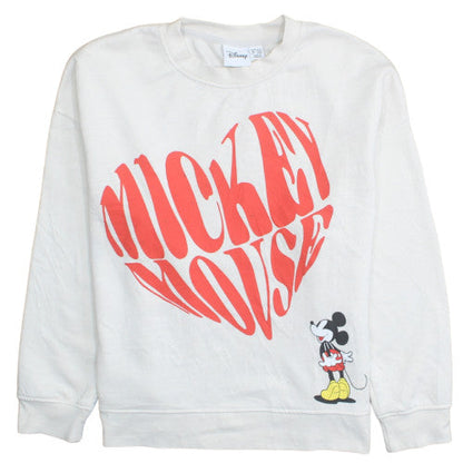 Disney Women's White Mickey Mouse Graphic Sweatshirt L