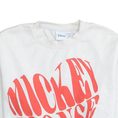 Disney Women's White Mickey Mouse Graphic Sweatshirt L