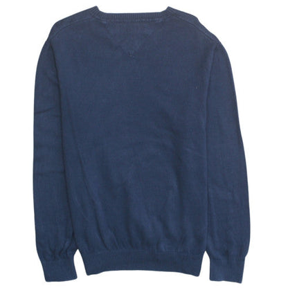 Tommy Hilfiger Men’s Blue Cotton V-Neck Pullover Jumper M