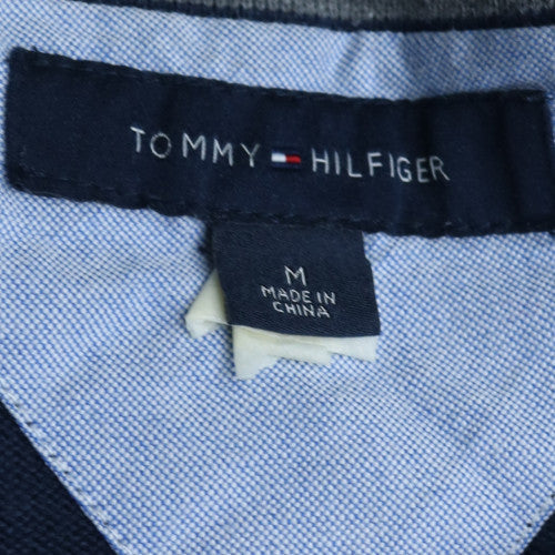 Tommy Hilfiger Men’s Blue Cotton V-Neck Pullover Jumper M