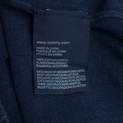Tommy Hilfiger Men’s Blue Cotton V-Neck Pullover Jumper M