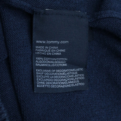 Tommy Hilfiger Men’s Blue Cotton V-Neck Pullover Jumper M