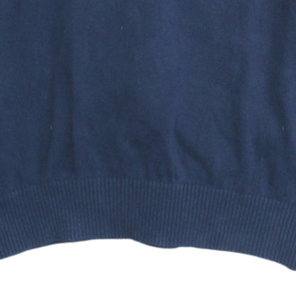 Tommy Hilfiger Men’s Blue Cotton V-Neck Pullover Jumper M