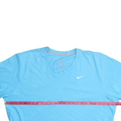 Nike Men's Blue V-Neck Short Sleeve Cotton T-Shirt 2XL Regular Fit