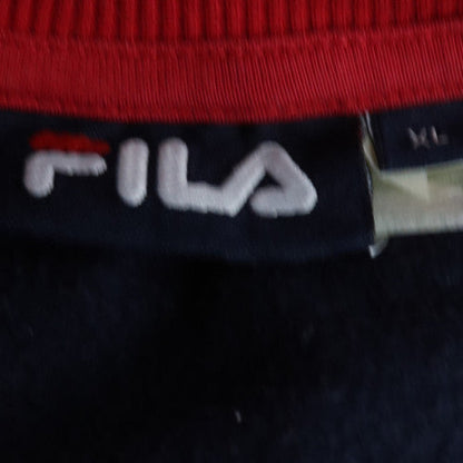 FILA Men's Blue Red Crew Neck Logo Sweatshirt XL Retro Sportswear