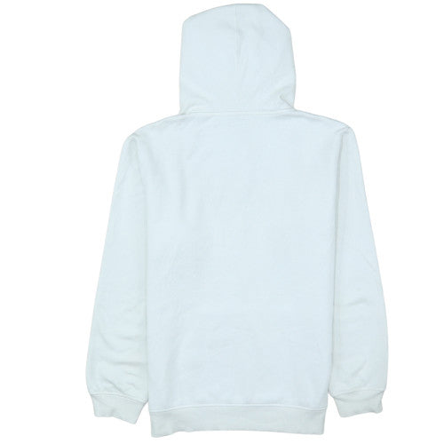 Adidas Women White Hooded Pullover Sweatshirt Size S Logo Print